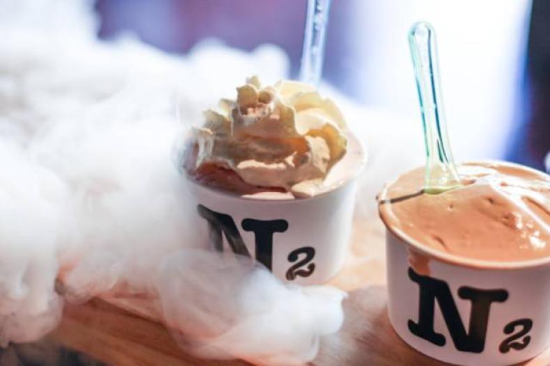 Liquid nitrogen ice cream dragon breath ice cream